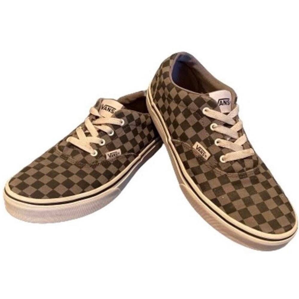 Vans Off The Wall Youth 5.5 Grey & Black Checkered Skater Tennis Shoe Sneakers